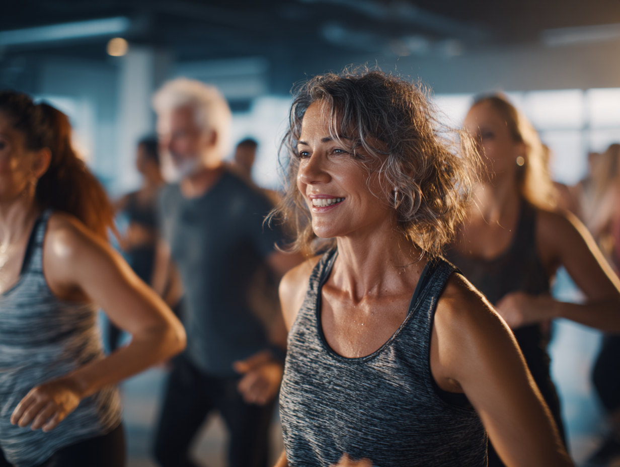 Активні люди під час тренування